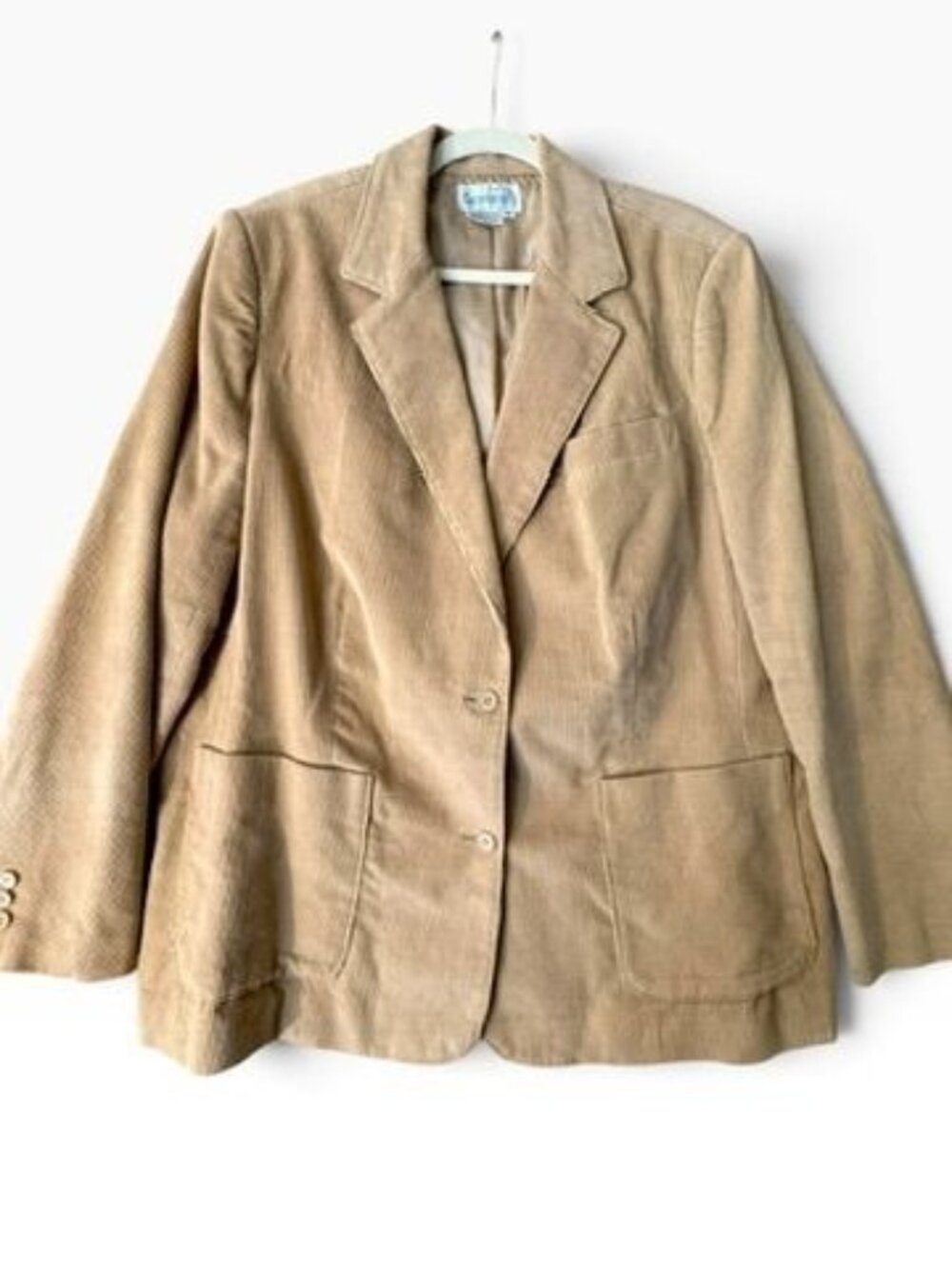 Vintage Catherines Tan Corduroy Blazer Size 42, Womens Plus Size Corduroy Jacket